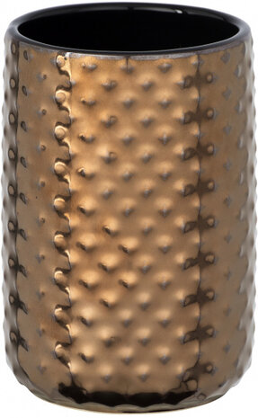badkamerbeker Keo 7,5 x 11 cm keramiek koper