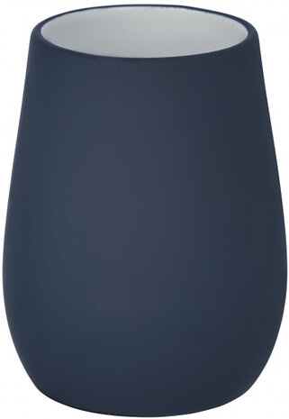 badkamerbeker Sydney 8,5 x 11 cm keramiek matblauw