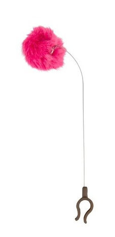 smartphone kattenclipje polyester/RVS roze