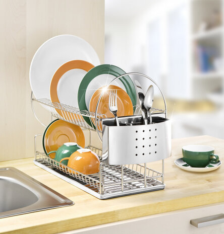 afdruiprek Exclusive Duo 33 x 49 cm RVS chroom 3-delig