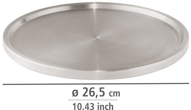 draaiplaat Rondell Uno 26,5 cm RVS zilver