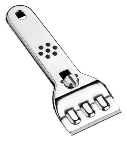 reinigingsschraper 13 x 4,5 cm RVS chroom