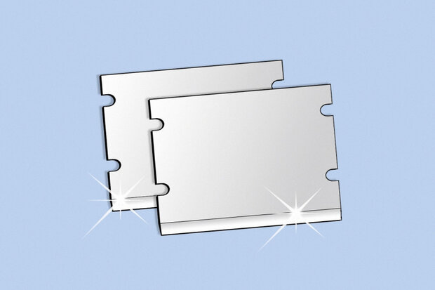 reinigingsschraper 13 x 4,5 cm RVS chroom