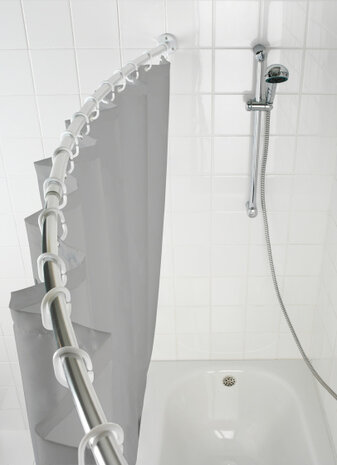 douchegordijnstang 2,5 x 110-200 cm aluminium chroom