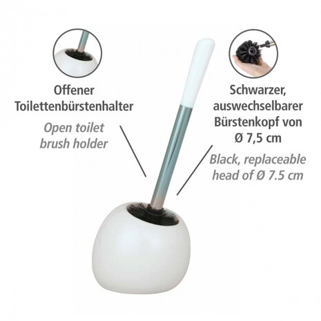 toiletborstel Polaris 34,5 cm keramiek wit 2-delig