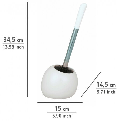 toiletborstel Polaris 34,5 cm keramiek wit 2-delig