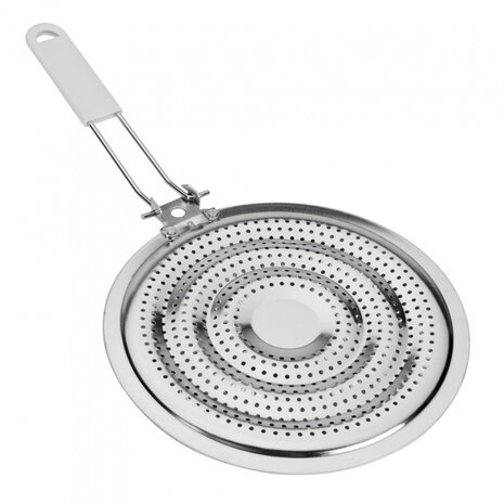 vlamverdeler 21 cm RVS zilver