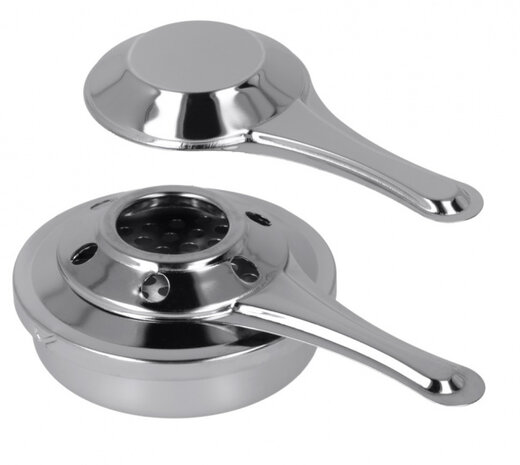 fonduebrander 16 cm RVS zilver