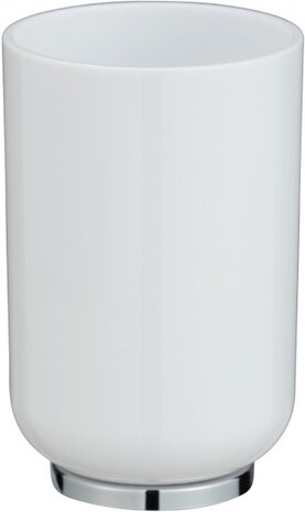 badkamerbeker Posa 7 x 11 cm wit/chroom