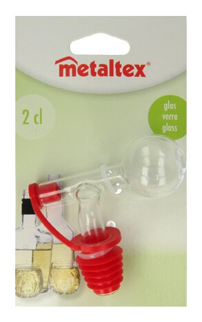 doseerbol cocktails 2 cl glas transparant/rood