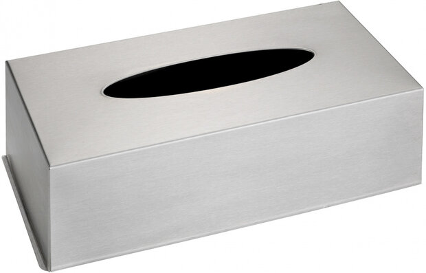 tissuehouder 25 x 12 x 8 cm RVS zilver