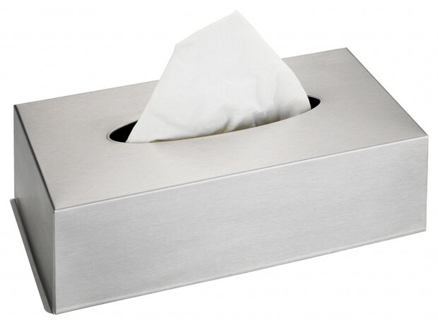 tissuehouder 25 x 12 x 8 cm RVS zilver