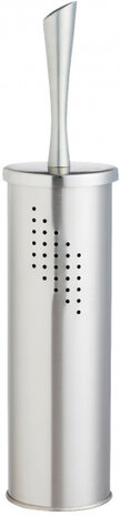 toiletborstel en houder Alvaro 10 x 45 cm RVS zilver