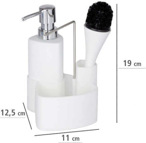 wastafelset Empire 250 ml 12,5 x 19 cm keramiek wit