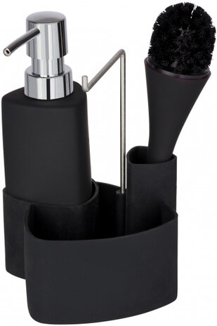 wastafelset Empire 250 ml 12,5 x 19 cm keramiek zwart