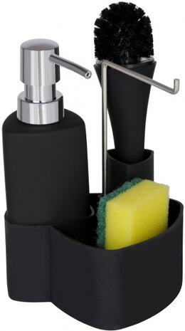 wastafelset Empire 250 ml 12,5 x 19 cm keramiek zwart
