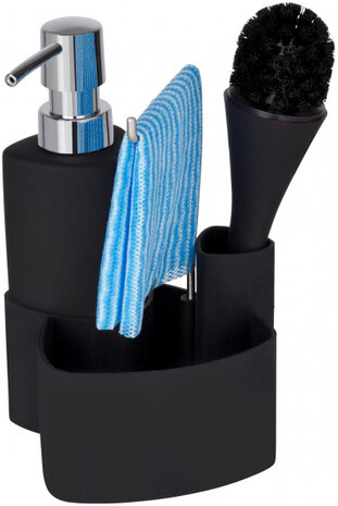 wastafelset Empire 250 ml 12,5 x 19 cm keramiek zwart