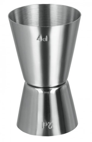 maatbeker dubbel 20/40 ml 4,2 x 7 cm RVS zilver