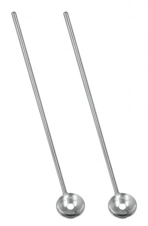 cocktaillepels 22 x 3 cm RVS zilver 2 stuks