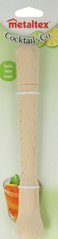 cocktailstamper 22 x 3,3 cm hout naturel