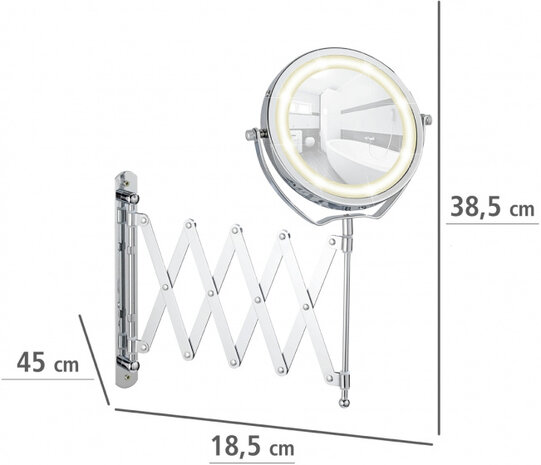 wandspiegel Brolo led 45 cm staal chroom