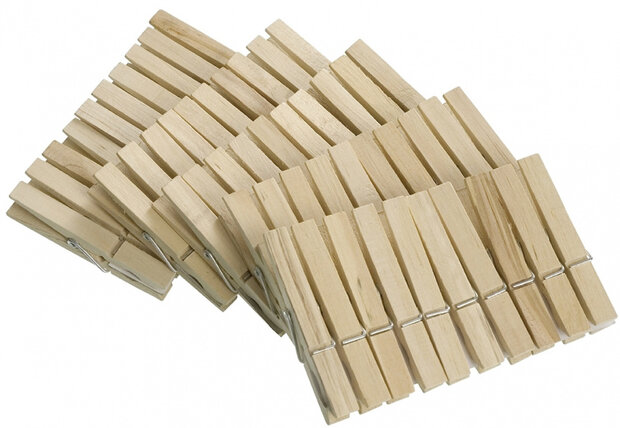 wasknijpers 7 cm hout naturel 50 stuks