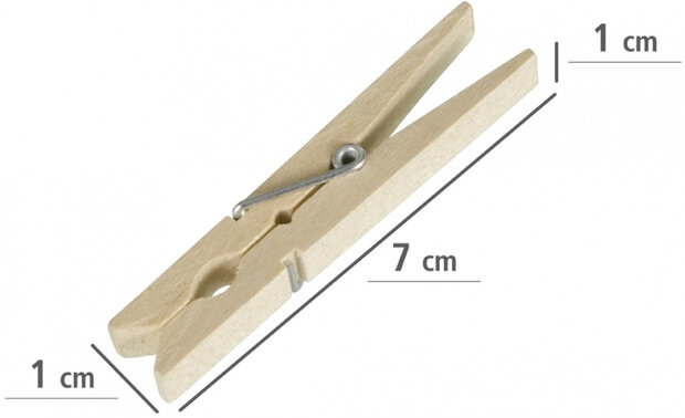wasknijpers 7 cm hout naturel 50 stuks
