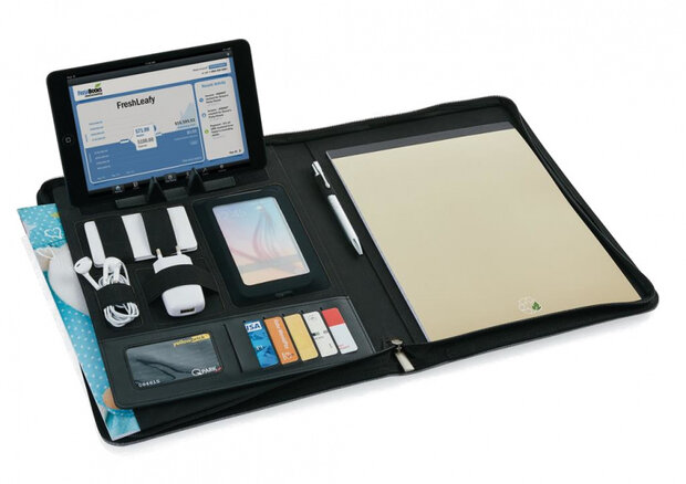portfolio Deluxe Tech 34 x 26,5 cm PU grijs