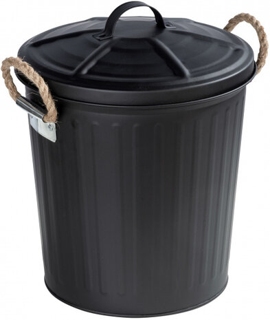afvalemmer Gara 6 liter 28,5 cm staal zwart