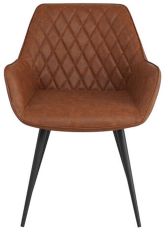 eetkamerstoel Casper 56 x 60 cm kunstleer/staal cognac