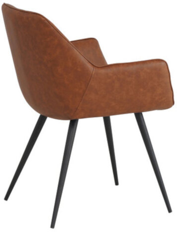 eetkamerstoel Casper 56 x 60 cm kunstleer/staal cognac