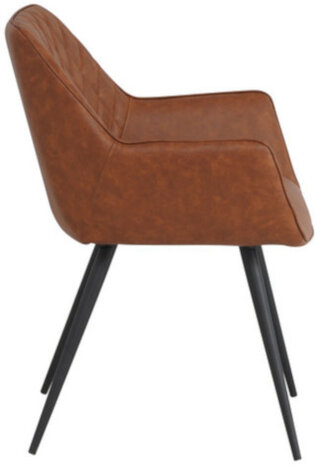 eetkamerstoel Casper 56 x 60 cm kunstleer/staal cognac