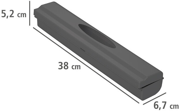 foliesnijder 38 x 6,7 cm ABS/RVS grijs