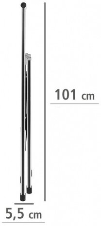 huishoudtrap 2-treeds 44 x 94 cm aluminium zilver