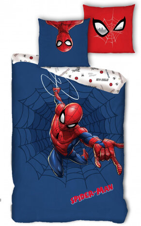 dekbedovertrek Spider-Man 140 x 200 cm microfiber blauw