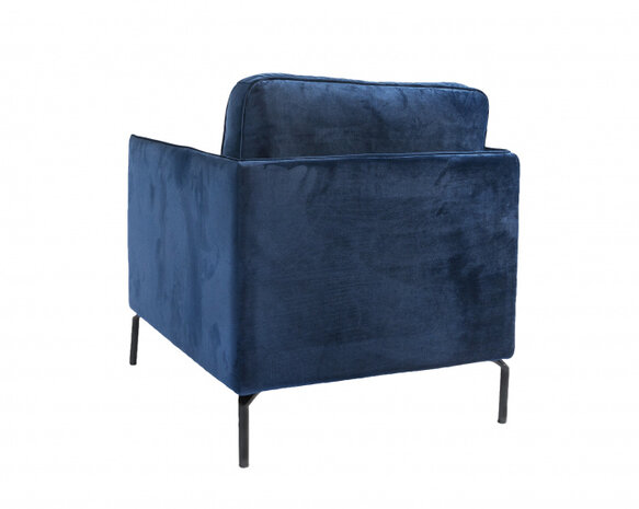 fauteuil Jasmin 80 x 92 x 86 cm fluweel blauw