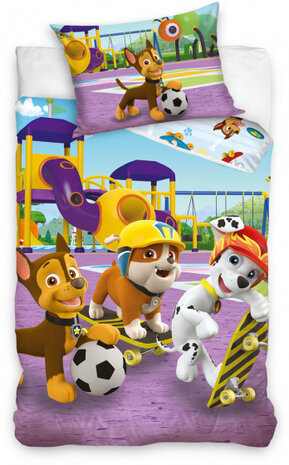 dekbedovertrek Paw Patrol 140 x 200 cm paars