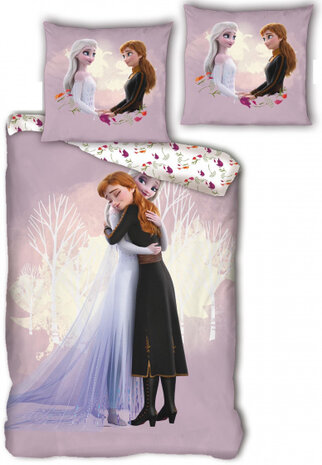 dekbedovertrek Frozen junior 140 x 200 cm katoen lila