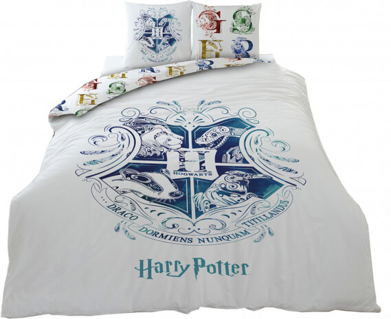 dekbedovertrek Hogwarts 240 x 220 cm katoen wit