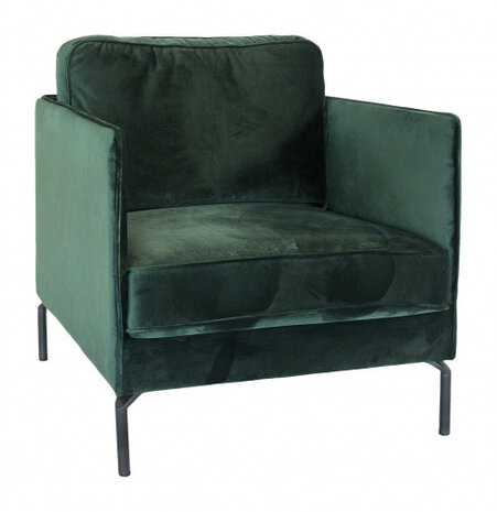 fauteuil Jasmin 80 x 92 x 86 cm fluweel groen