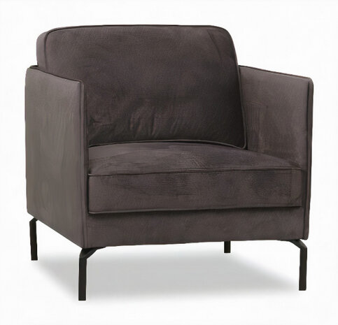 fauteuil Jasmin 80 x 92 x 86 cm fluweel bruin