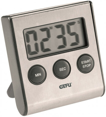 timer Contare 6,5 x 7,2 cm RVS grijs/zwart