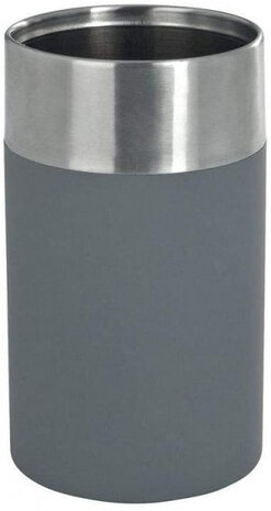 badkamerbeker Creta 11 cm RVS grijs