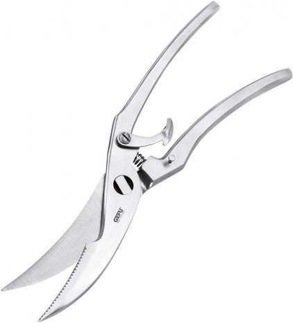 gevogelteschaar Polla 28,7 x 8,7 cm RVS zilver