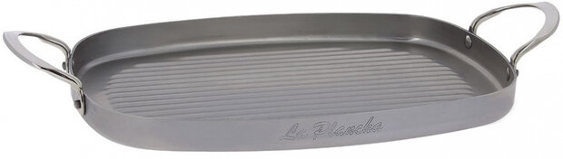 grillplaat Mineral B 38 x 26 cm staal zilver