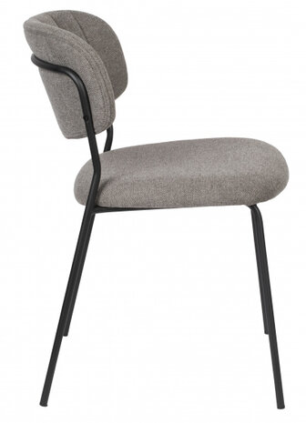 eetkamerstoel Jolien 56,5 x 49 x 79 cm polyester grijs