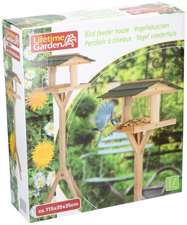 vogelvoederhuis 115 x 35 x 35 cm hout naturel
