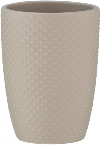badkamerbeker Punto Sand 8 x 11 cm keramiek beige