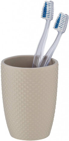 badkamerbeker Punto Sand 8 x 11 cm keramiek beige