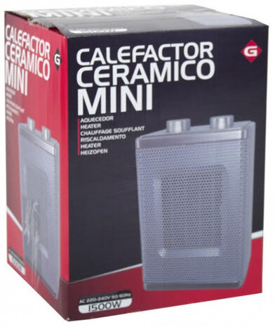 ventilatorkachel Mini 1500 W keramiek zilver